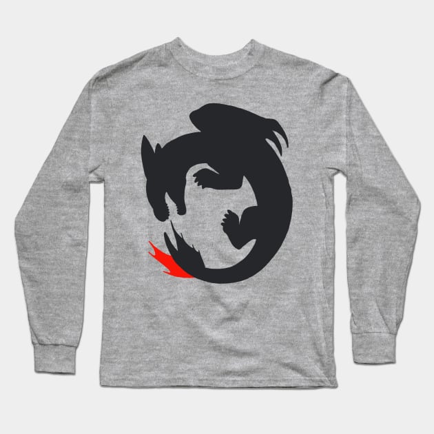 How To Train Your Dragon Toothless Logo Long Sleeve T-Shirt by panther-star